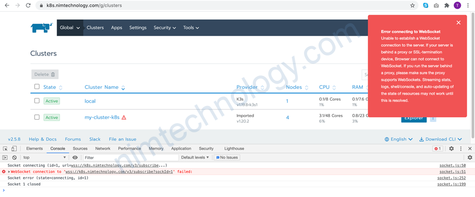 [Kong Gateway] WebSocket connection failed